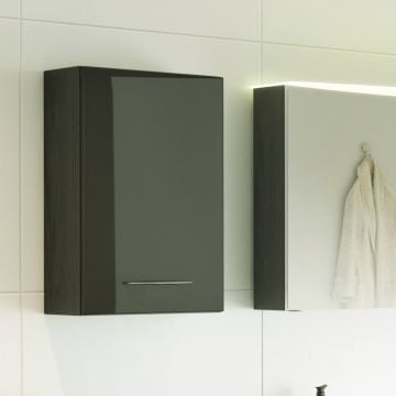 Hangkastje Florent 40cm 1 deur - grafiet/hoogglans grijs