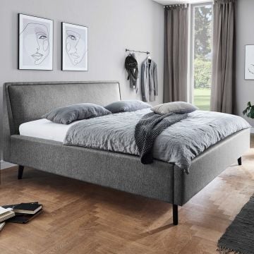 Tweepersoonsbed Estee 160x200 met opbergruimte - grijs/zwart