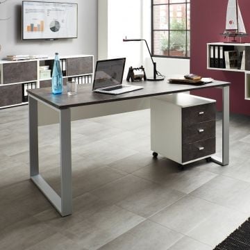 Bureau Aldo 158cm - grijs/basalt 