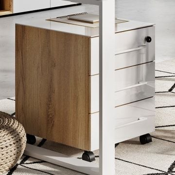 Ladeblok Mouna 3 lades - eik/wit