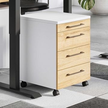 Ladeblok Presley 4 lades - eik/wit