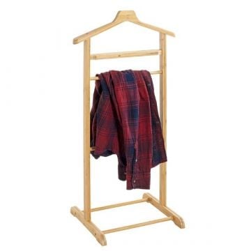 Kledingrek met broekenhanger | Bamboe-design | 10 kg draagvermogen