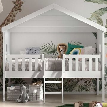 Bedhuisje Senna met ladder 90x200 cm - wit