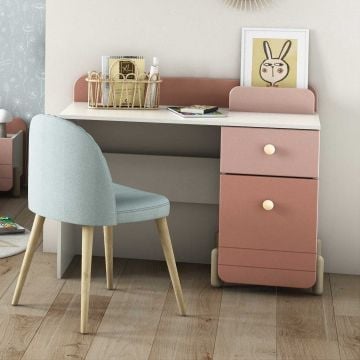 Bureau Janne 1 draaideur en 1 lade-mat roze/mat wit