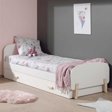 Kinderbed Kiddy 90x200 met bedlade - wit