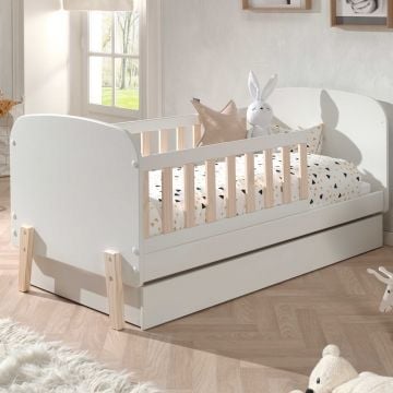Peuterbed Kiddy 70x140cm met bedlade - wit/den