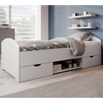 Bed Nero 90x200 met 2 lades - wit 