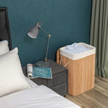 XL Bamboe Wasmand met Deksel en Voering