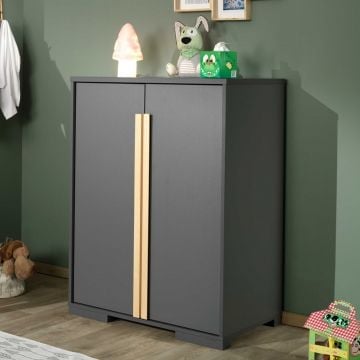Kinderkledingkast London 98x56x116cm - antraciet