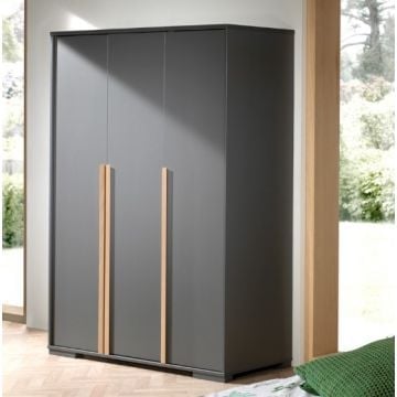 Kledingkast London 146cm met 3 deuren - antraciet