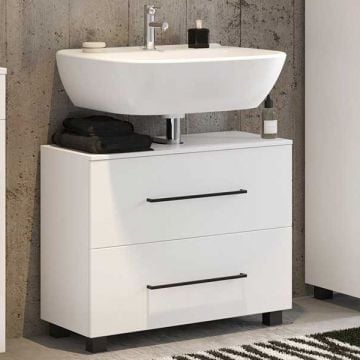 Wastafelonderkast Dusan 70cm met 1 lade & 1 deur - wit 