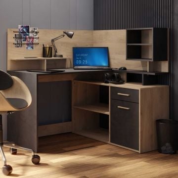 Hoekbureau Malicia | 121,5 x 116,2 x 119,6 cm | Bruin