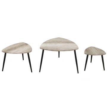 Set van 3 salontafels Mensa - grijs/zwart
