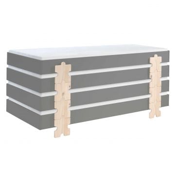 Kinderbed Modulo Puzzle 90x200 stapelbaar set van 4 - antraciet/den