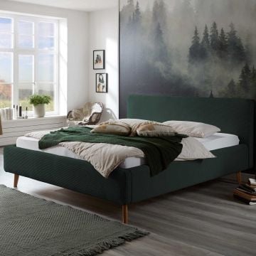 Bed Madras 180x200cm met opbergruimte ribfluweel - donkergroen
