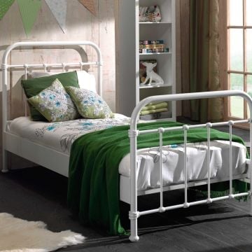 Kinderbed New York 90x200cm metaal - wit