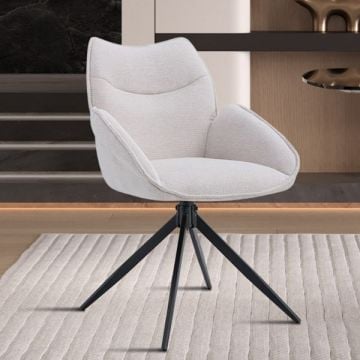 Draaibare stoel Mahi | 60 x 66 x 90 cm | Wit