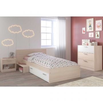 Kinderkamercombinatie Charly 90x200cm | Kinderbed, nachtkastje, commode