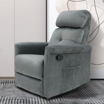Relaxfauteuil Wuhan | 78 x 86 x 105 cm | Manueel verstelbaar | Grijs
