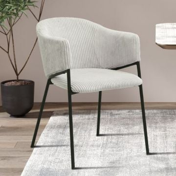 Eetkamerstoel Seagall | 54 x 62 x 78 cm | Corduroy Light Grey-design