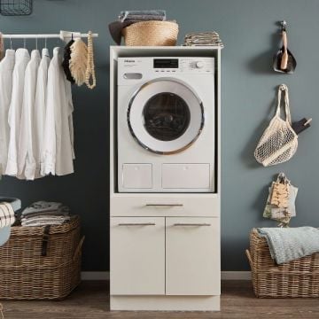 Wasmachinekast Laundreezy | 68 x 68 x 162 cm | Wit
