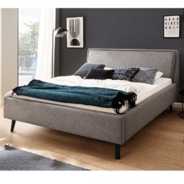 Tweepersoonsbed Estee 160x200cm - grijs/zwart