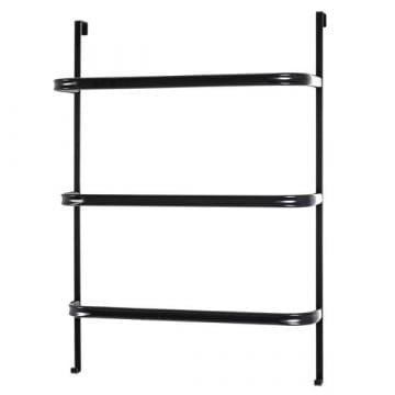 Handdoekhouder | 55 x 21 x 78 cm | Zwart, metaal | 15 kg draagvermogen