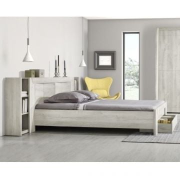 Tweepersoonsbed Hayden met lade 160x200 - gebleekte eik