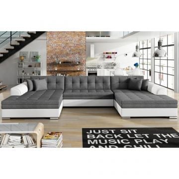 U-zetel Wilson | 355 x 165 x 80 cm | Donkergrijs