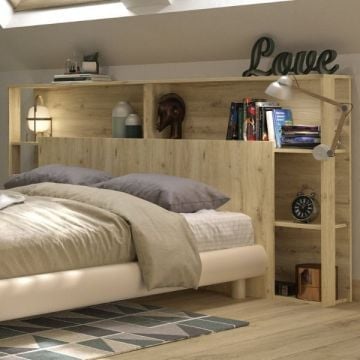 Hoofdbord met opbergruimte Genaro | 218 x 25 x 106 cm | Artisan Oak