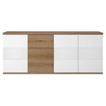 Dressoir Magda | 208 x 47 x 87 cm | Brown High Gloss White