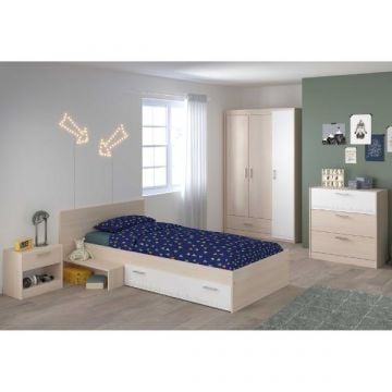 Kinderkamercombinatie Charly 90x200 | Kinderbed, nachtkastje, kledingkast, commode