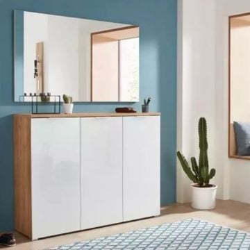 Garderobeset Tille | Schoenenkast en wandspiegel | Navarra Oak-design