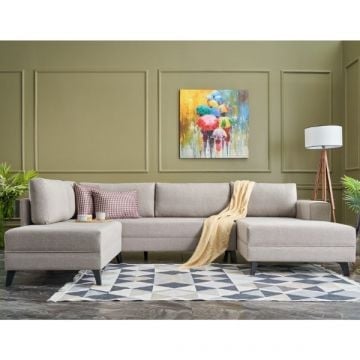 Hoekzetel Balcab Home | 300 x 202 x 78 cm | Beige