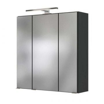 Spiegelkast Alphonse | Met verlichting | 20 x 60 x 64 cm | Grafietgrijs