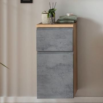 Bijzetkast badkamer Varese | 40 x 35 x 64 cm | Betonkleurig design