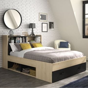 Twijfelaar met opbergladen Sabia | 140 x 190 | Châtaignier-design