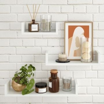 Wandplankset Bogey | Kleine, middelgrote en grote wandplank | Wit