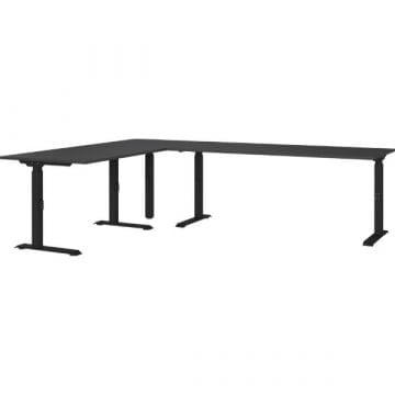 Hoekbureau Hermoso | 260 x 200 x 71 cm | Zwart