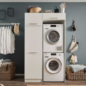 Wasmachinekastcombinatie Laundreezy | 118 x 68 x 200 cm | Wit