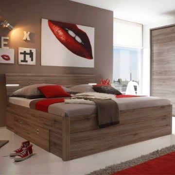 Tweepersoonsbed Mars | 180 x 200 cm | Walnut Brown-design
