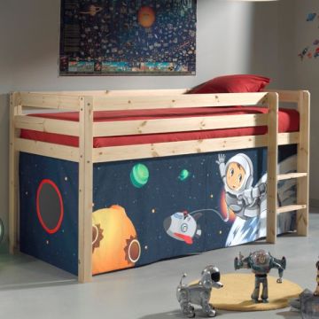 Halfhoogslaper Charlotte met bedtent Space - dennenhout