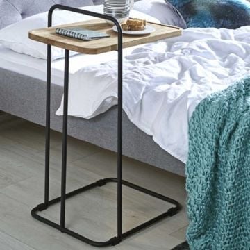 Serveertafel | 49 x 35 x 73 cm | Massief eikenhout
