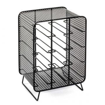 Flessenrek | 30 x 24 x 46 cm | Zwart / Metaal