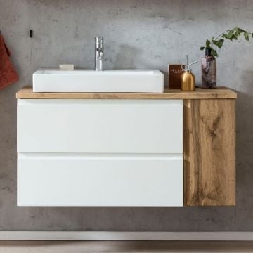 Wastafelkast Varese | 105 x 47 x 65 cm | Wotan Oak / White