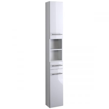 Kolomkast Small 25cm 1 lade & 2 deuren - hoogglans wit