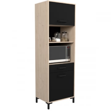 Buffetkast Felicity 60cm, 2 deuren - eikdecor/zwart