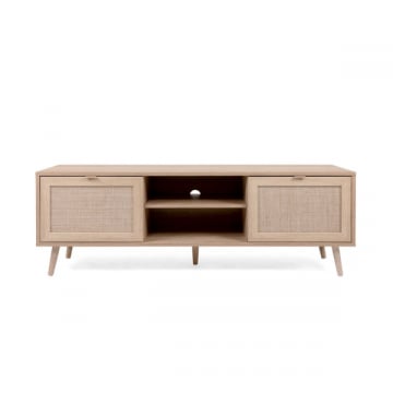 Tv-meubel Bilal 150cm 2 deuren - eik/geprint rafia 