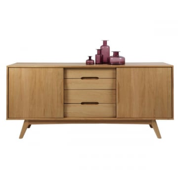 Dressoir Merza 180cm 2 deuren & 4 lades - eik