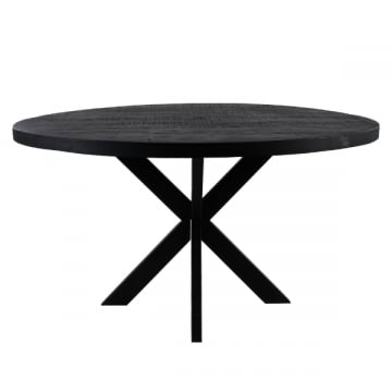 Eettafel Geraldton 120cm rond mangohout - zwart